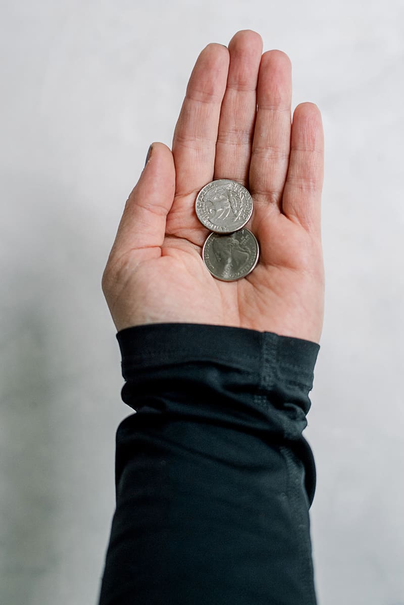 Coins in hand